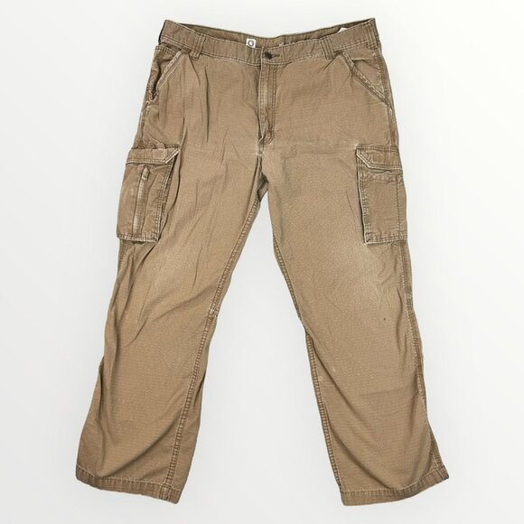 CARHARTT Force Mens Ripstop Relaxed Fit Distressed Cargo Pants Tan Utility Work - Picture 1 of 11